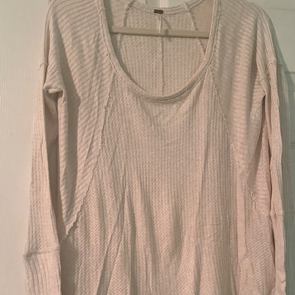 Free People Textured Cream top